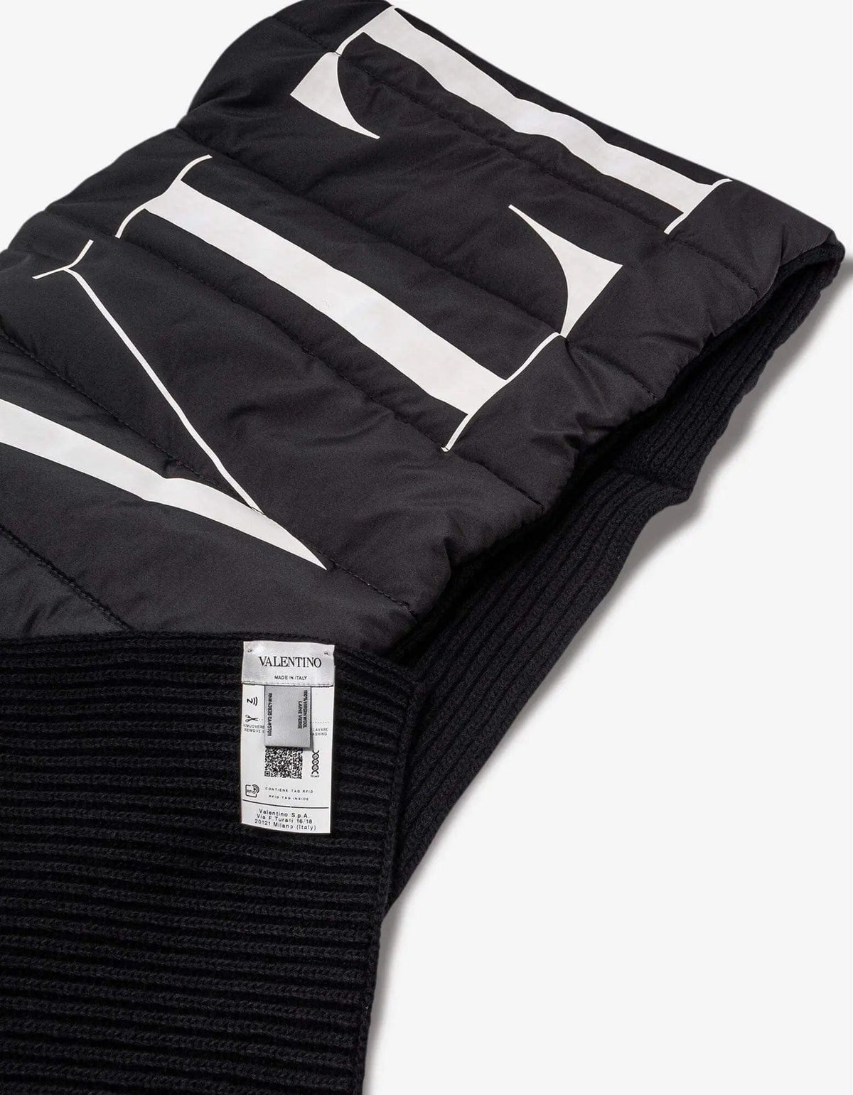 Valentino Garavani Black Padded Logo Scarf