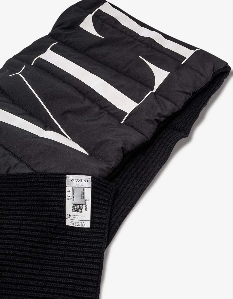 Valentino Garavani Black Padded Logo Scarf