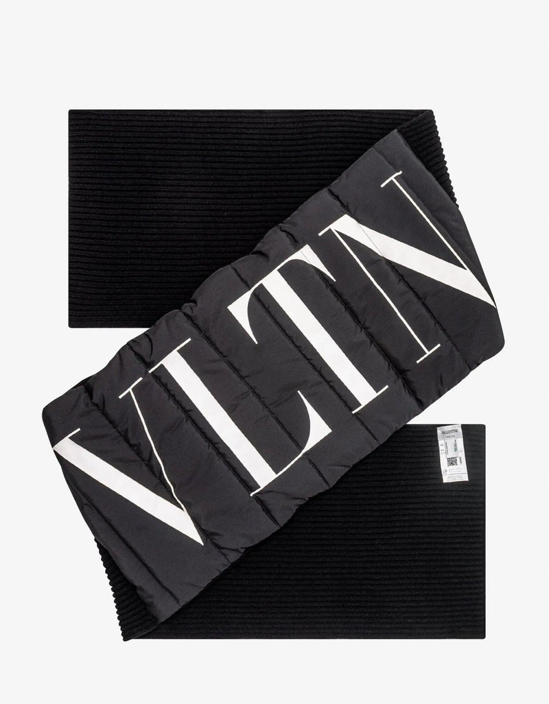 Valentino Garavani Black Padded Logo Scarf