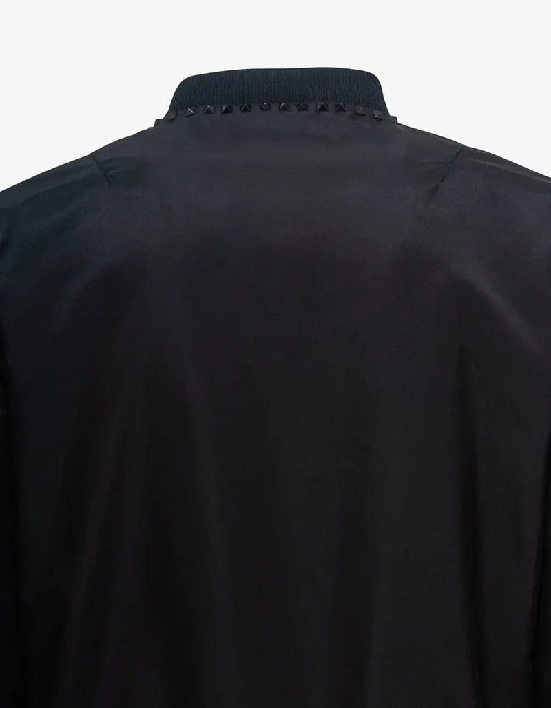 Valentino Garavani Black Untitled Stud Bomber Jacket