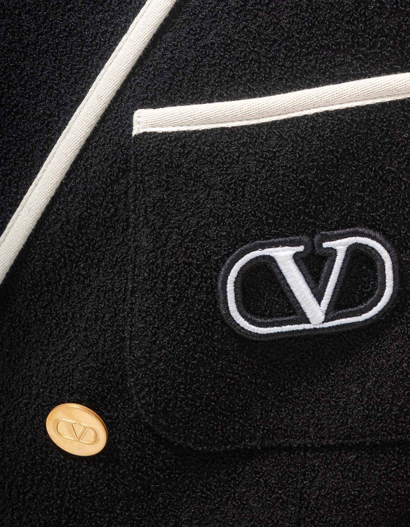 Valentino Garavani Black VLogo Double-Breasted Blazer