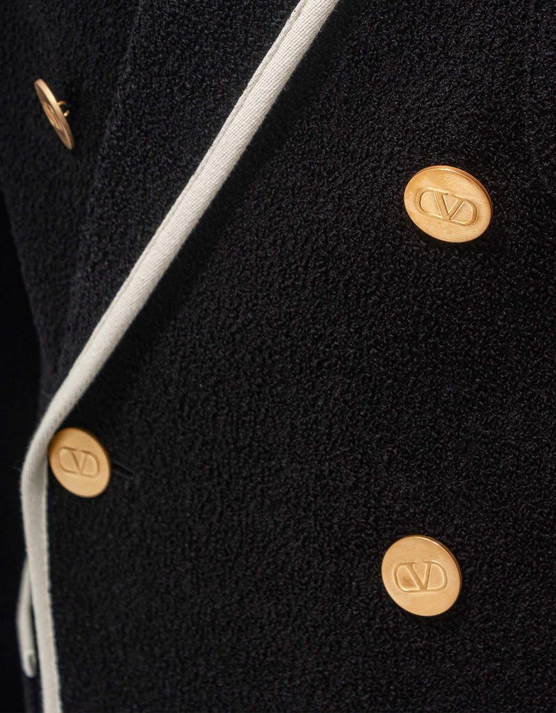 Valentino Garavani Black VLogo Double-Breasted Blazer