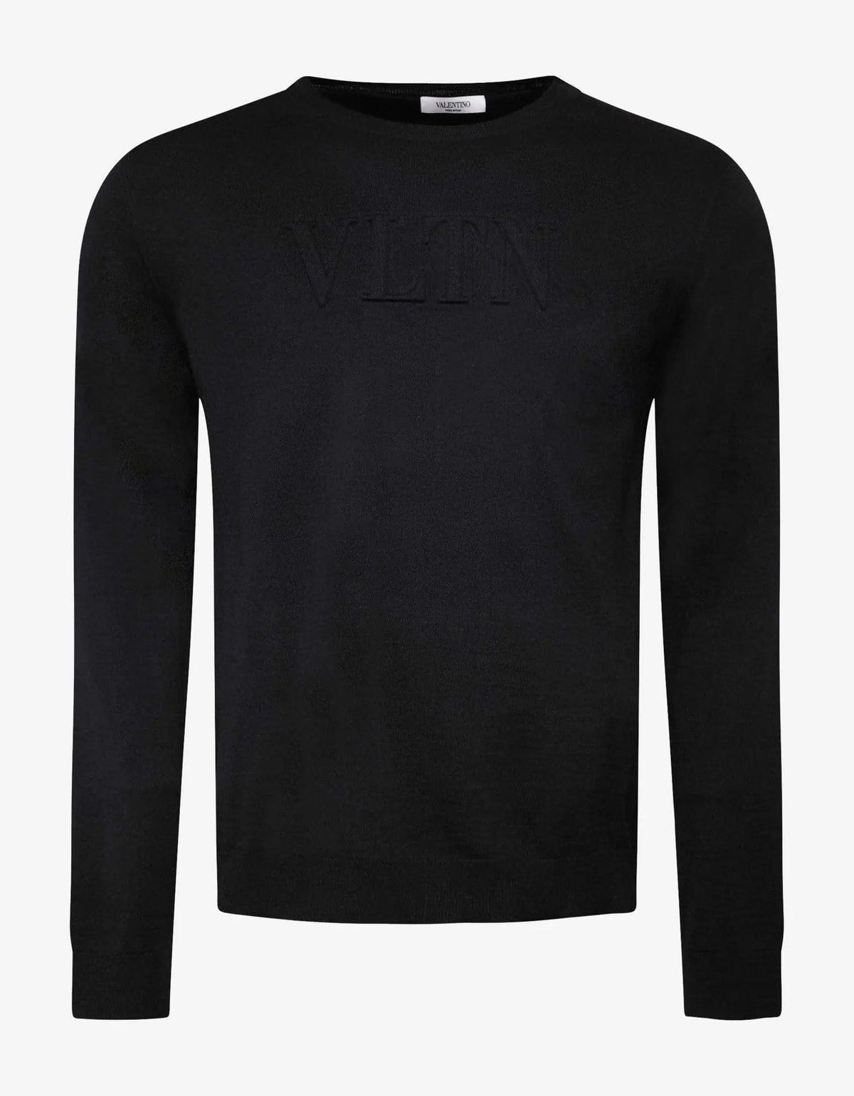 Tシャツ・カットソー VALENTINO GARAVANI Black Viscose Sweater Valentino Black VLTN Logo Wool Sweater – Zoo Fashions