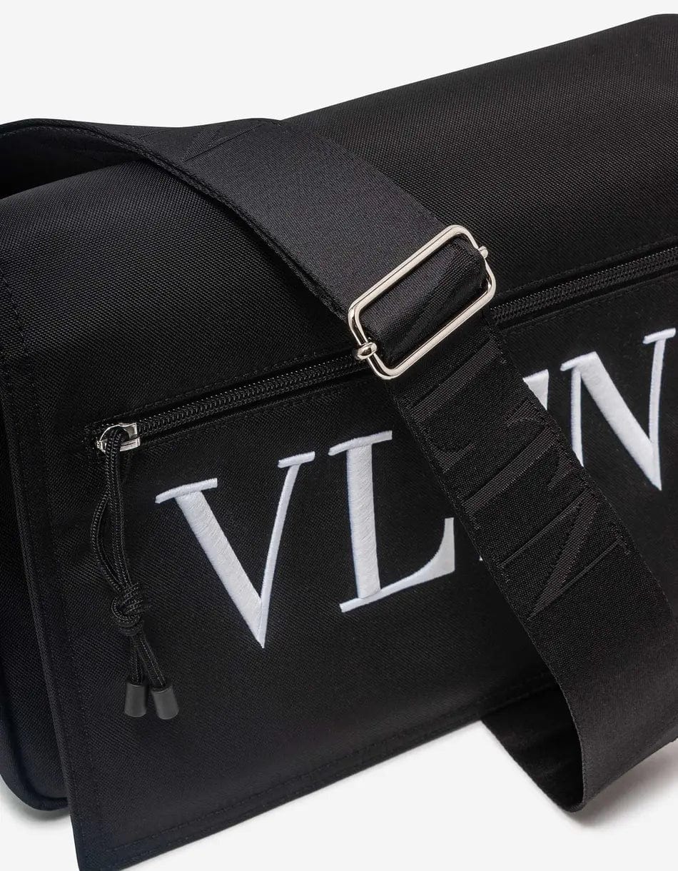 Valentino Garavani Black VLTN Nylon Messenger Bag