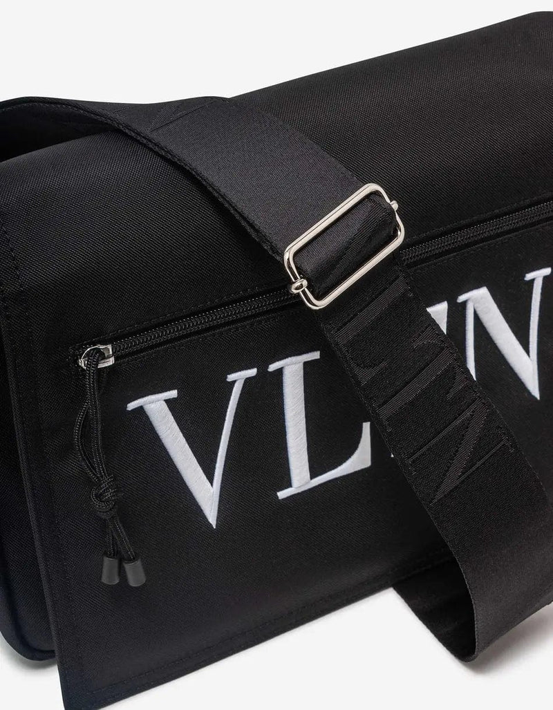 Valentino Garavani Black VLTN Nylon Messenger Bag