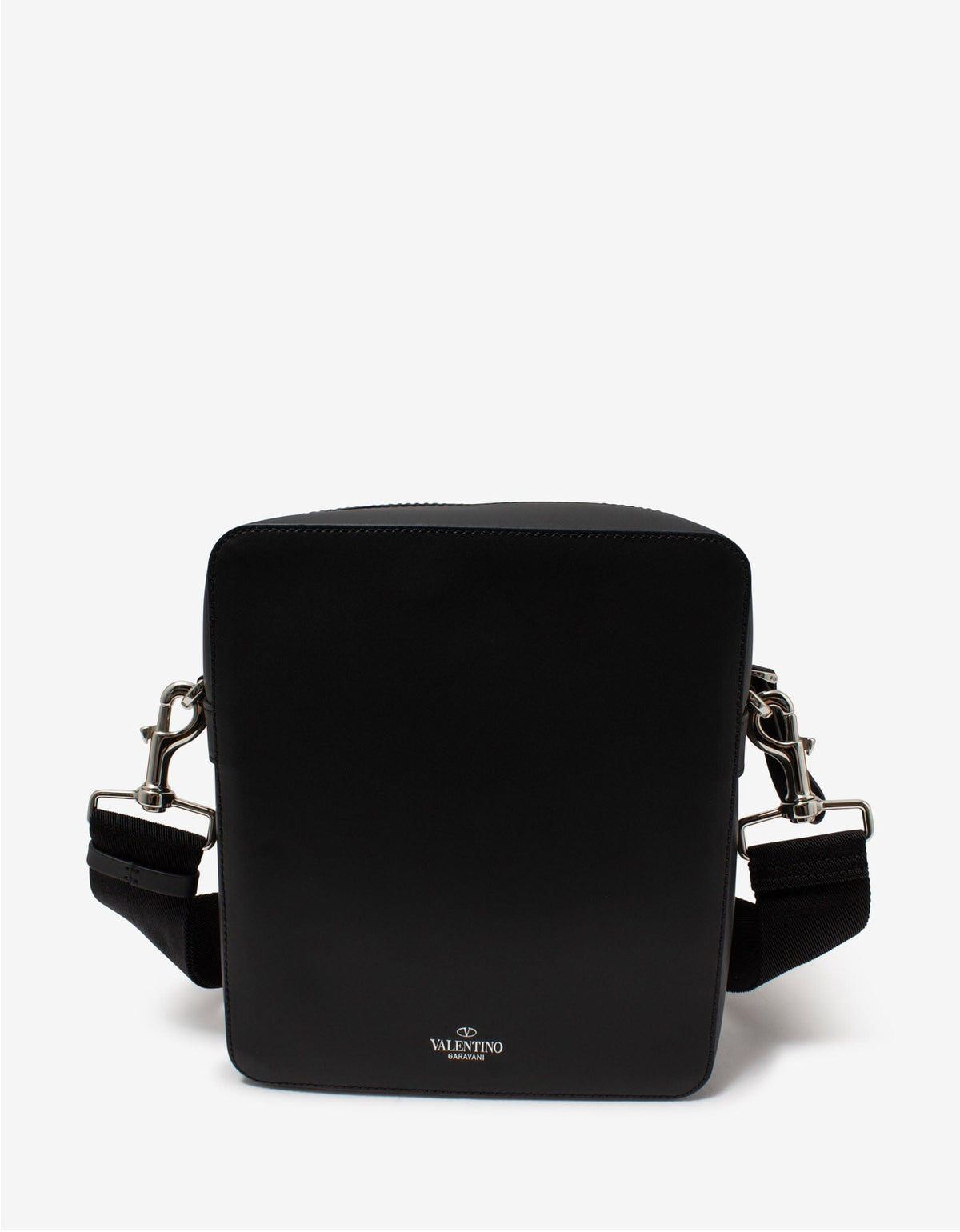 Valentino Garavani Black VLTN Print Leather Crossbody Bag