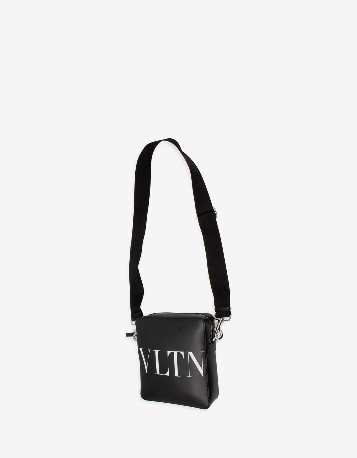 Valentino Garavani Black VLTN Print Leather Crossbody Bag