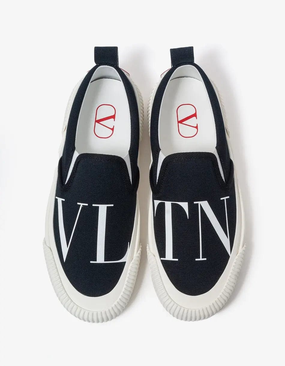 スニーカー VALENTINO GARAVANI Slip on Men Fabric Black Valentino Black VLTN Slip On Trainers – Zoo Fashions