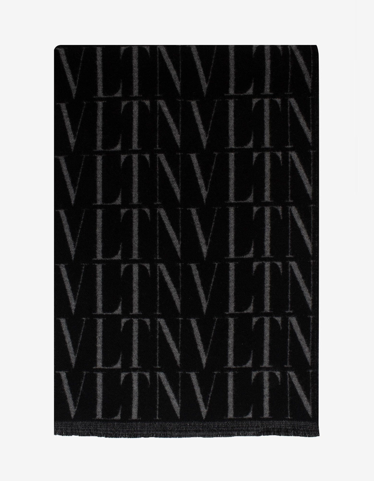 Valentino Garavani Black VLTN Times Wool & Cashmere Scarf