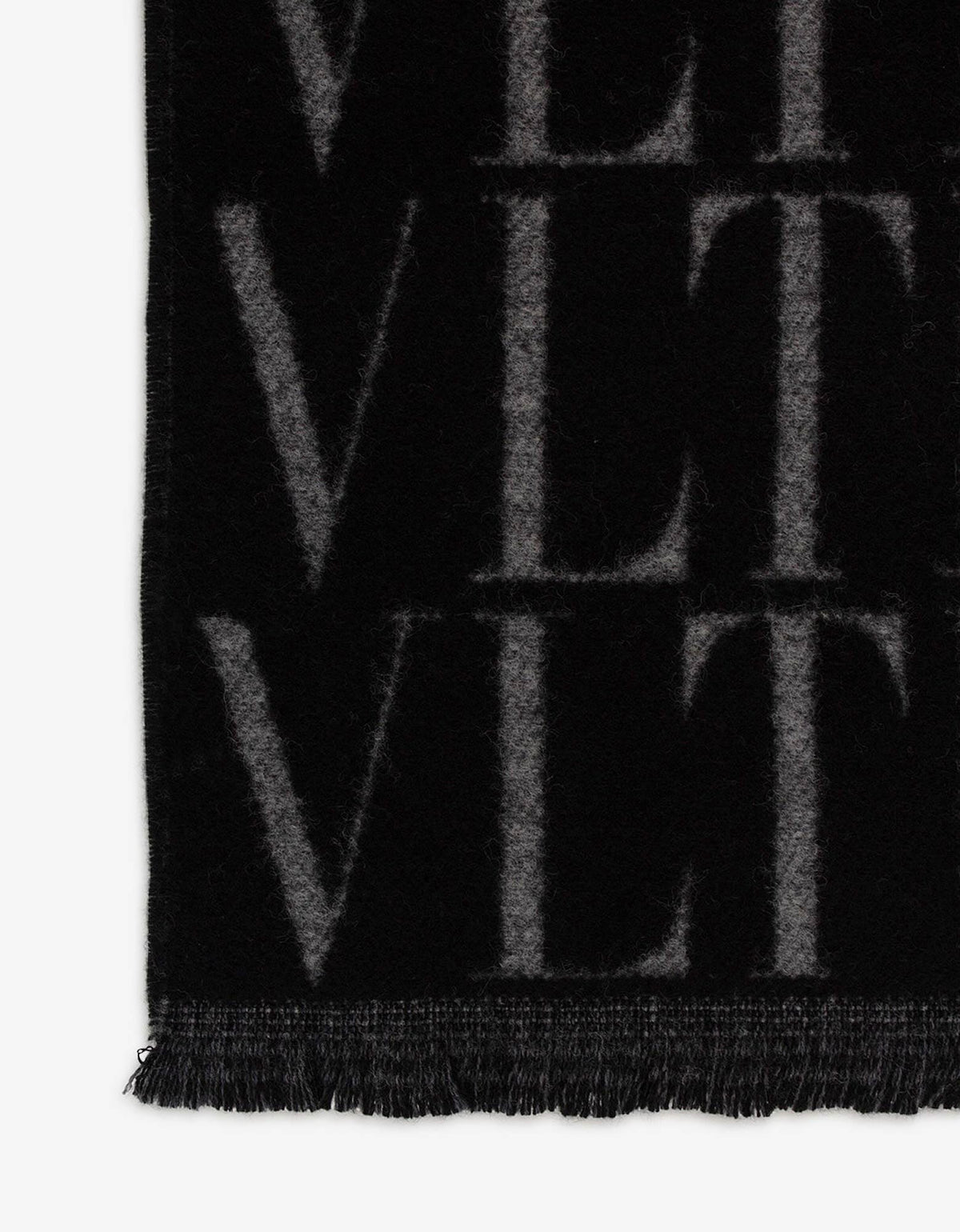 Valentino Garavani Black VLTN Times Wool & Cashmere Scarf