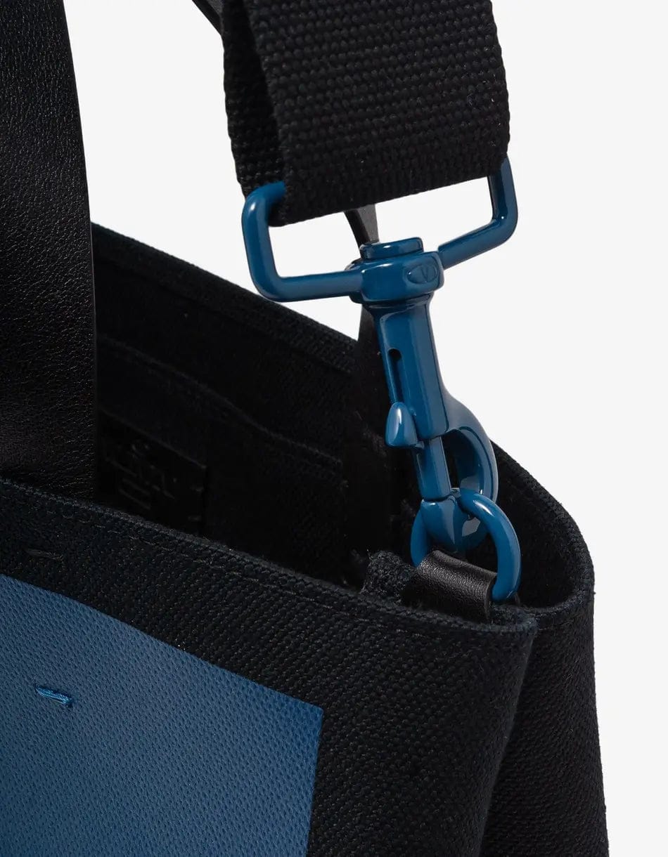 Valentino Garavani Blue VLogo Signature Canvas Shopping Bag