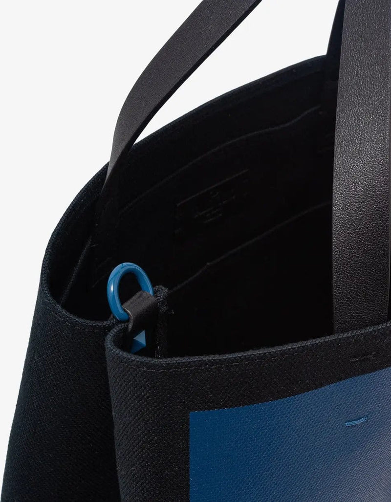 Valentino Garavani Blue VLogo Signature Canvas Shopping Bag