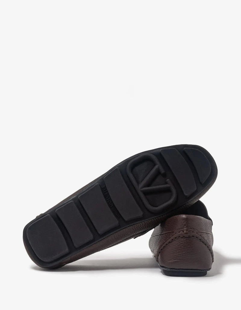 Valentino Garavani Brown VLogo Driving Shoes