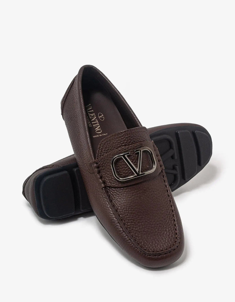 Valentino Garavani Brown VLogo Driving Shoes