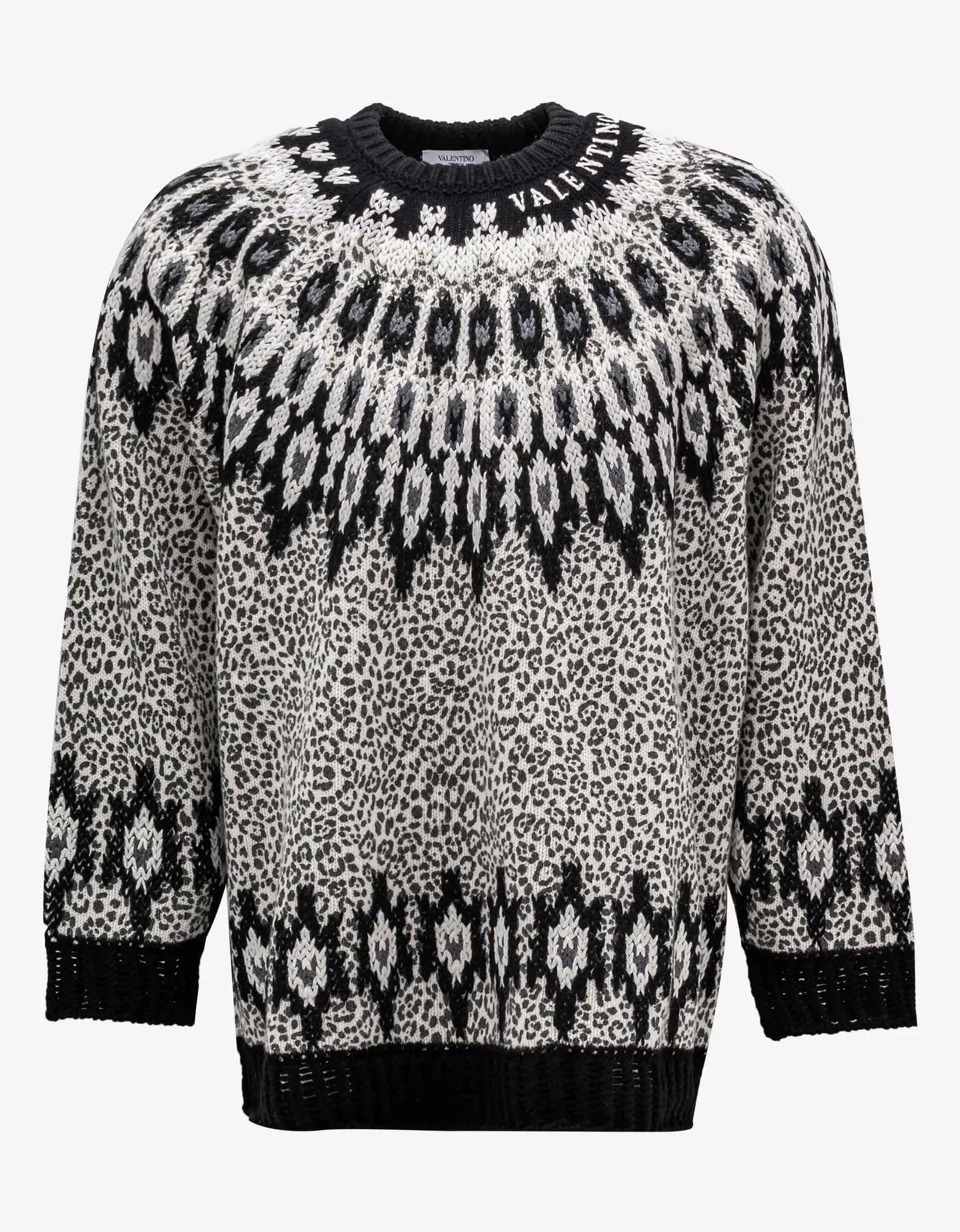 Valentino Animalier Graphic Wool Sweater – Zoo Fashions