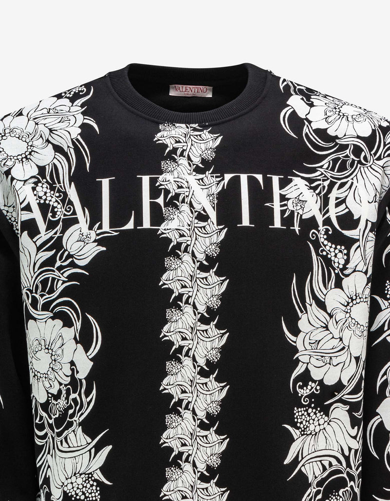 Valentino Garavani Valentino Garavani Black Street Flowers Daisyland Sweatshirt