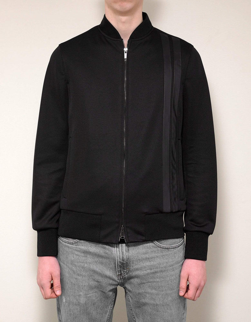 Valentino Garavani Valentino Garavani Black Track Jacket with Tonal Stripes