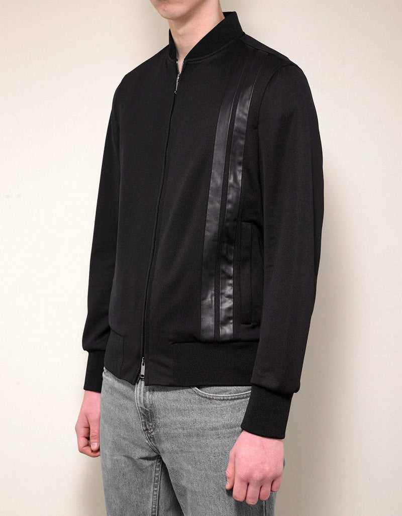 Valentino Garavani Valentino Garavani Black Track Jacket with Tonal Stripes