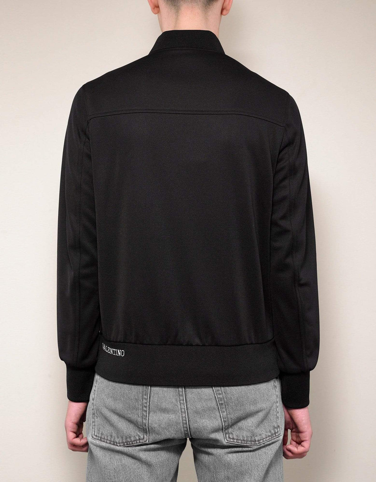 Valentino Garavani Valentino Garavani Black Track Jacket with Tonal Stripes