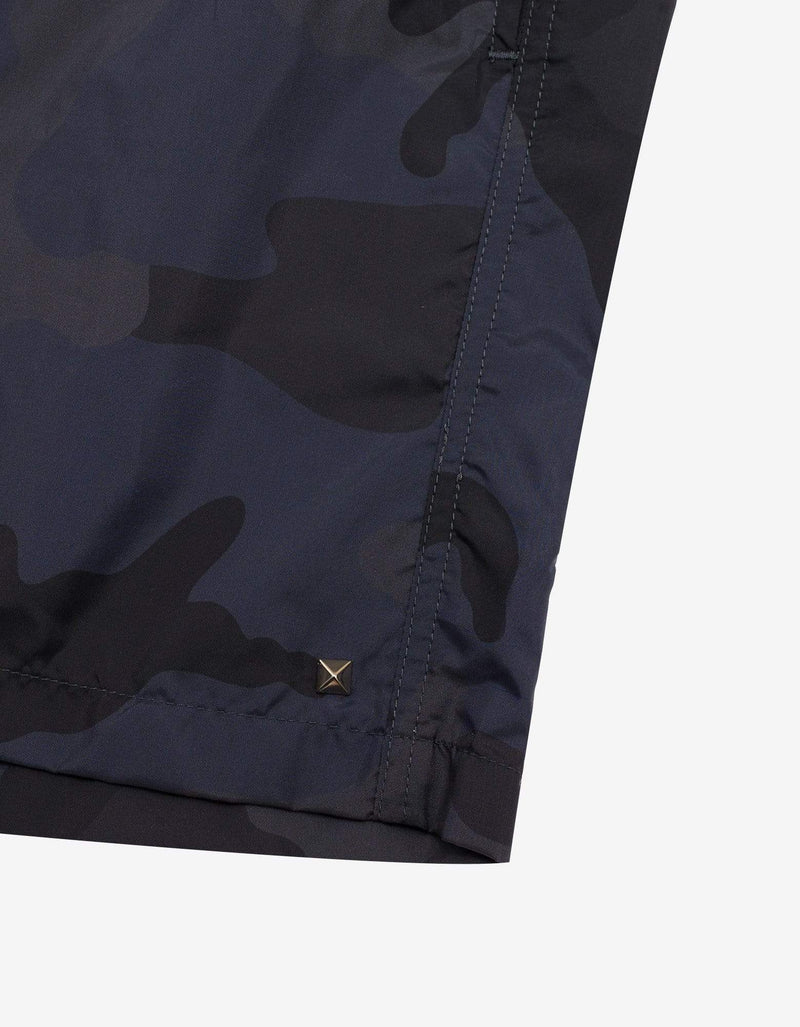 Valentino Garavani Valentino Garavani Blue & Grey Camouflage Print Swim Shorts