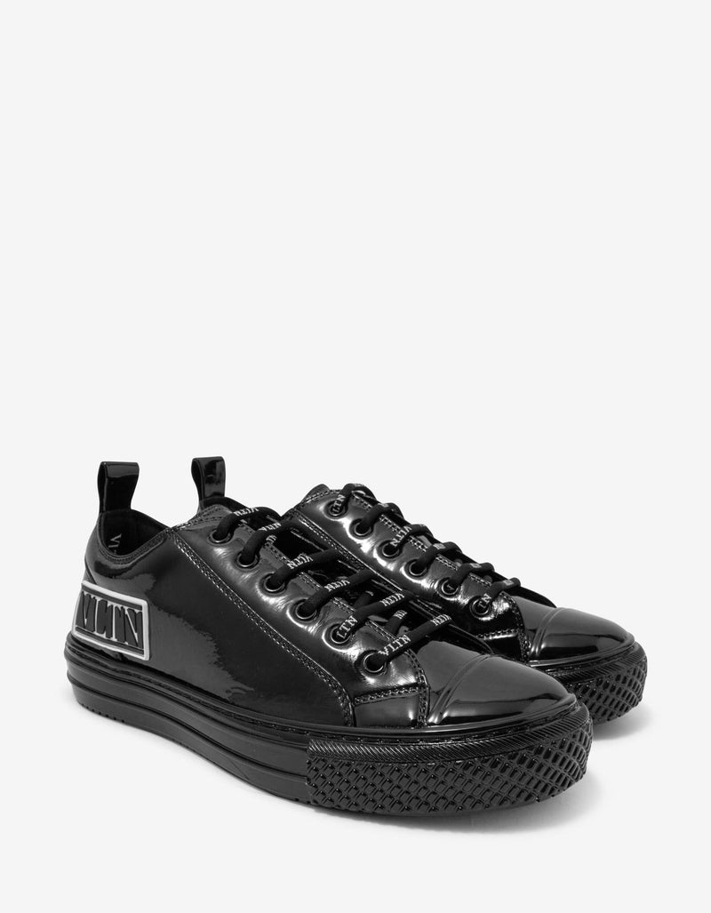 Valentino Garavani Valentino Garavani Giggies Black Patent Leather Trainers