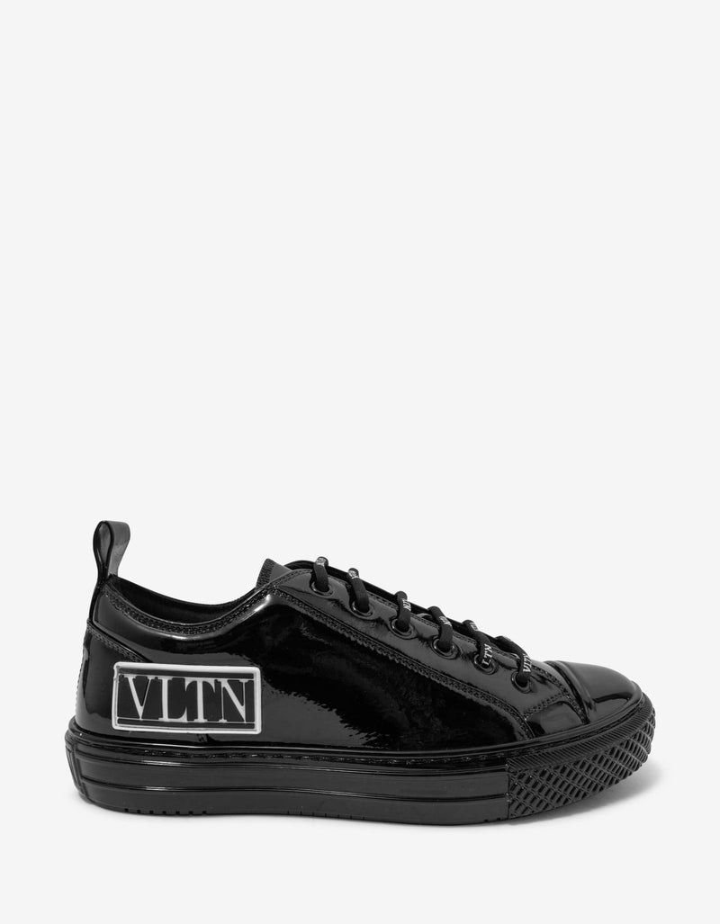 Valentino Garavani Valentino Garavani Giggies Black Patent Leather Trainers