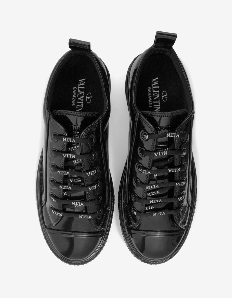Valentino Garavani Valentino Garavani Giggies Black Patent Leather Trainers
