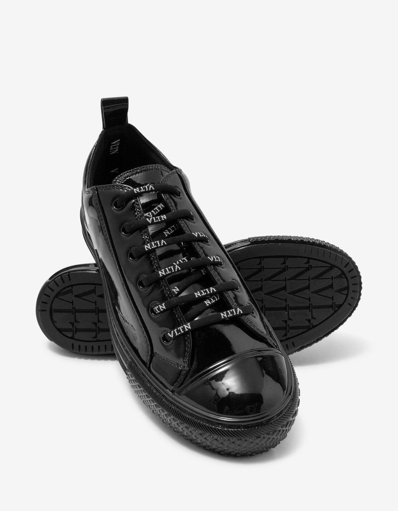 Valentino Garavani Valentino Garavani Giggies Black Patent Leather Trainers