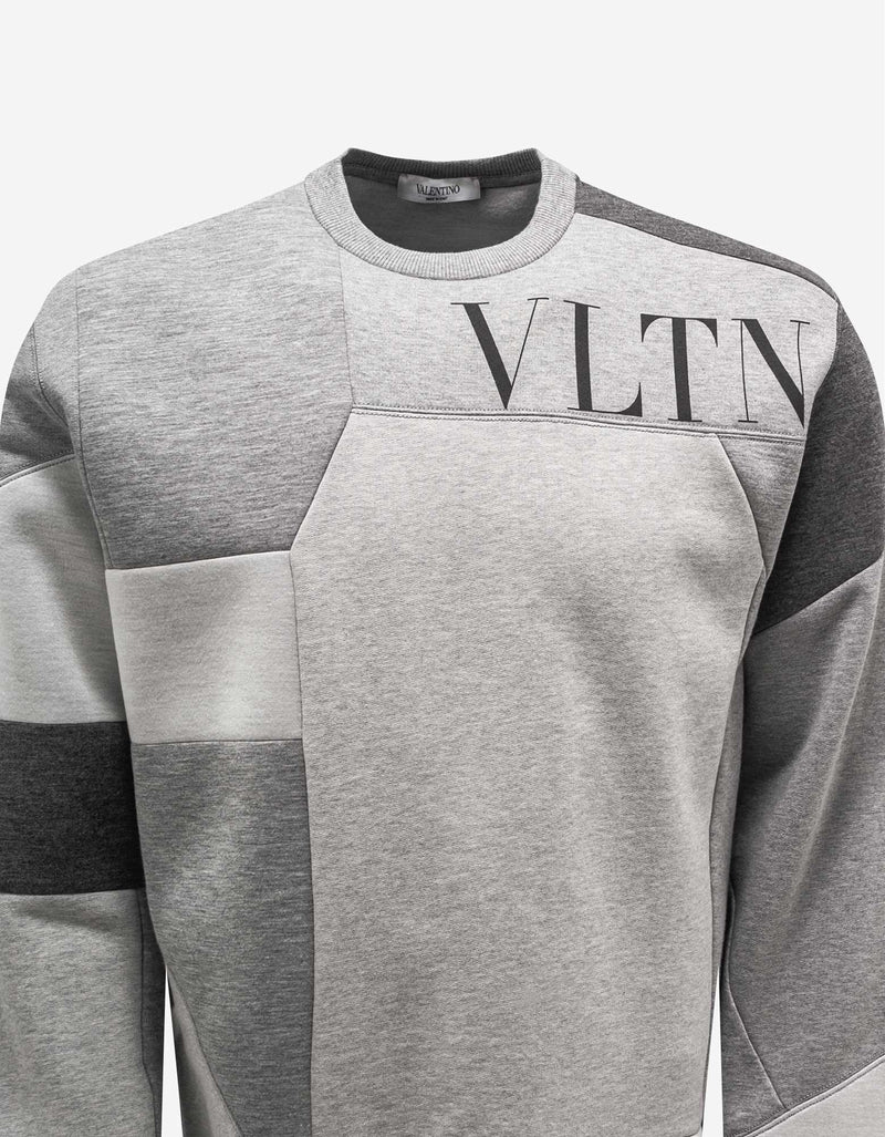 Valentino Garavani Valentino Garavani Grey Patchwork Logo Sweatshirt