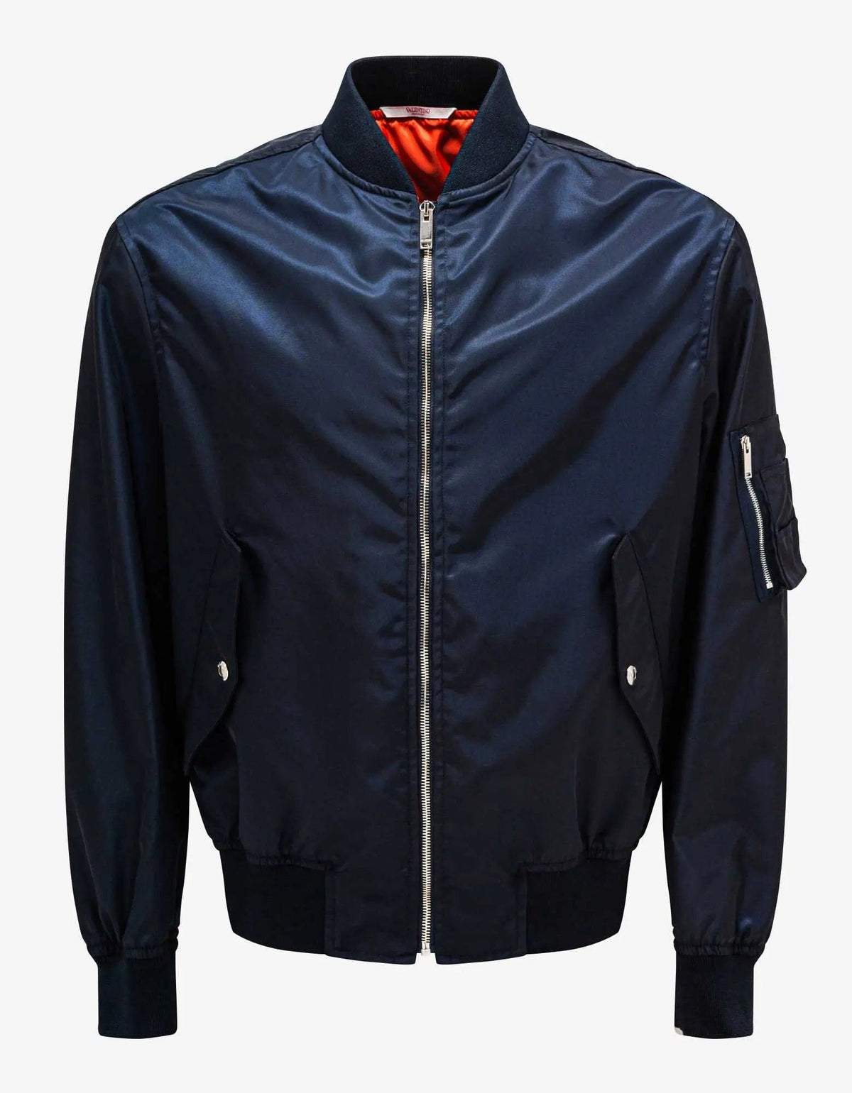 Valentino Navy Blue Neon Universe Logo Bomber Jacket – mens Valentino Navy Blue Neon Universe Logo Bomber Jacket – mens