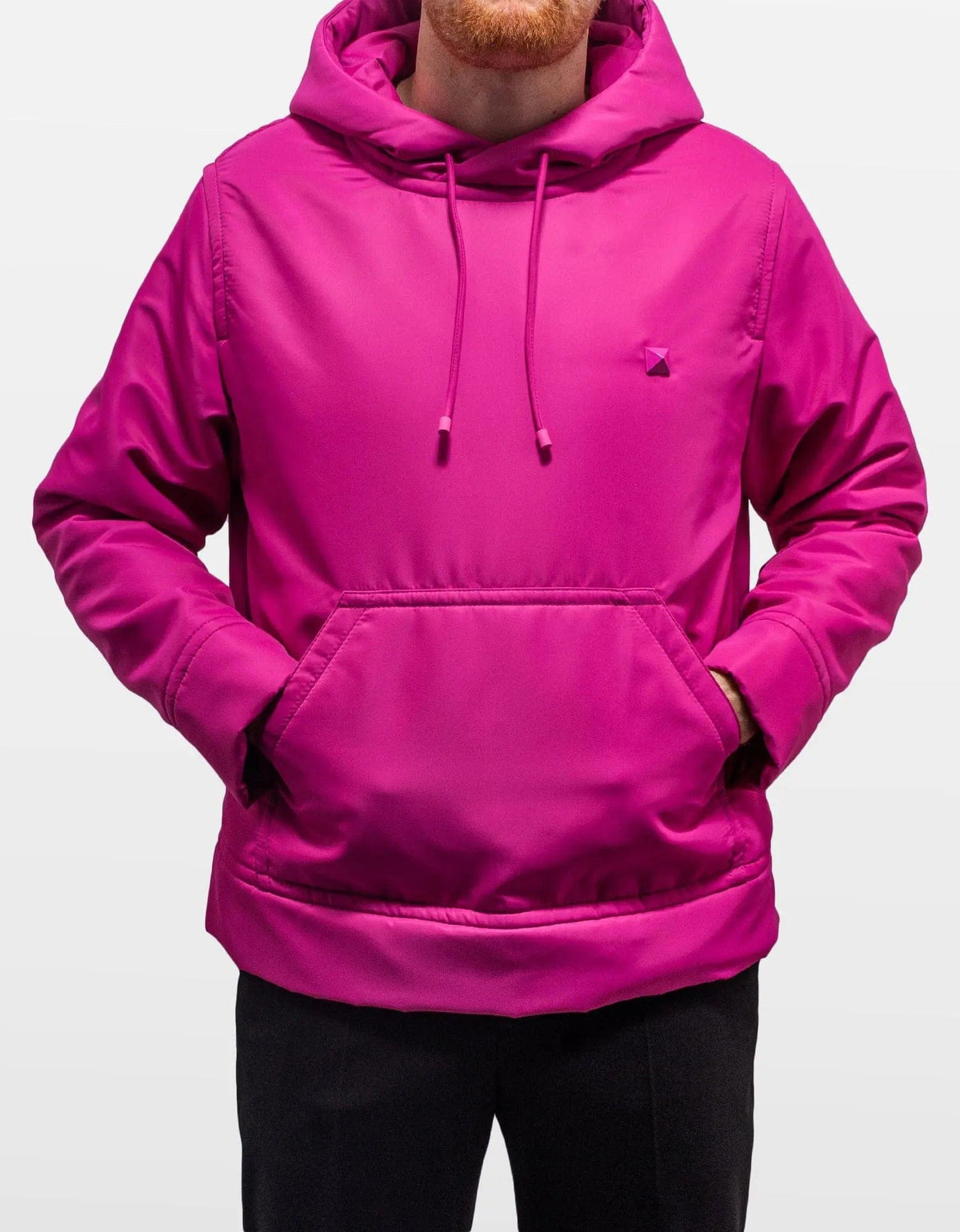 Valentino Garavani Valentino Garavani Pink PP Stud Detail Nylon Hoodie