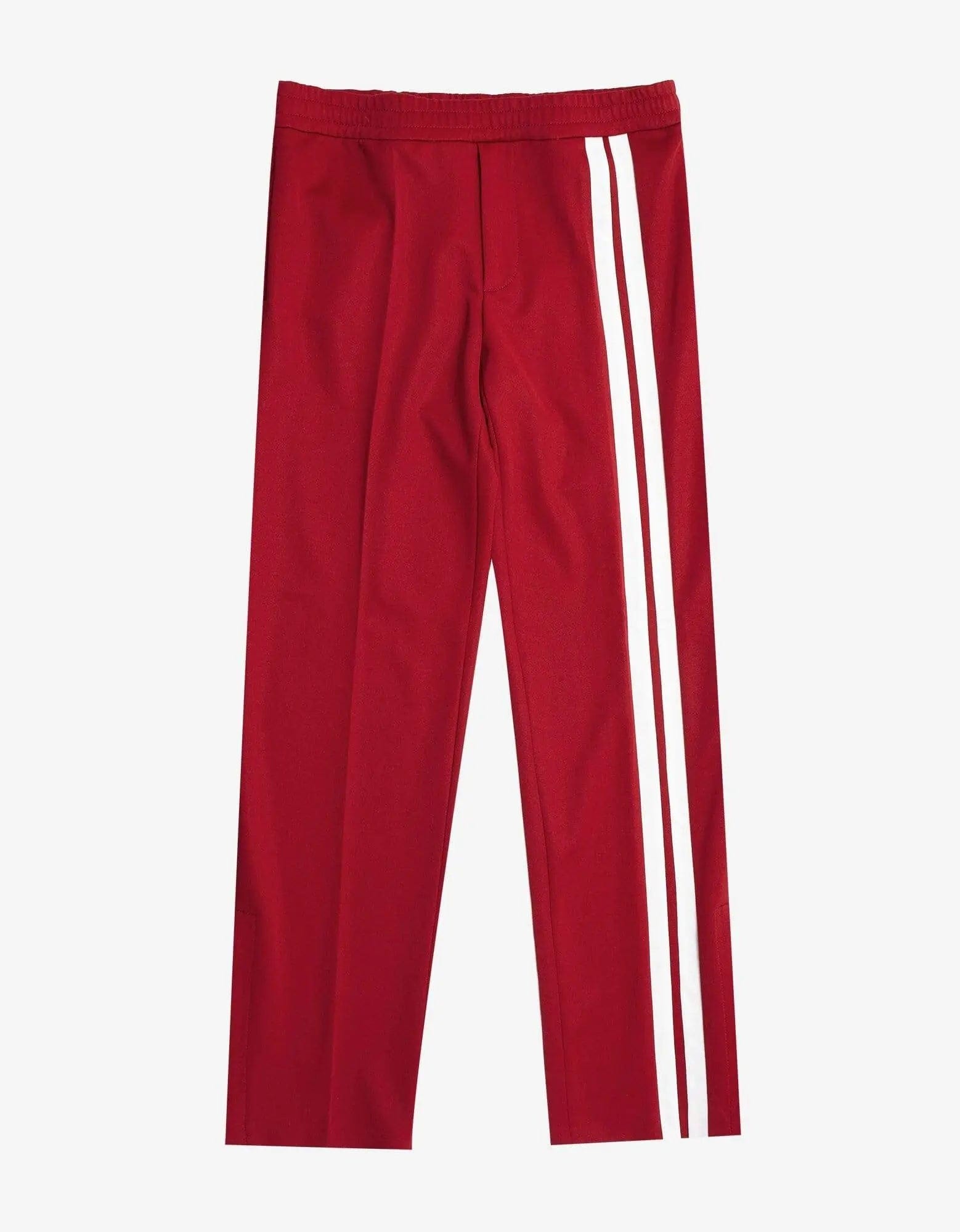 Valentino Red Trousers with White Stripes – mens designer fashion Valentino Red Trousers with White Stripes – mens designer fashion