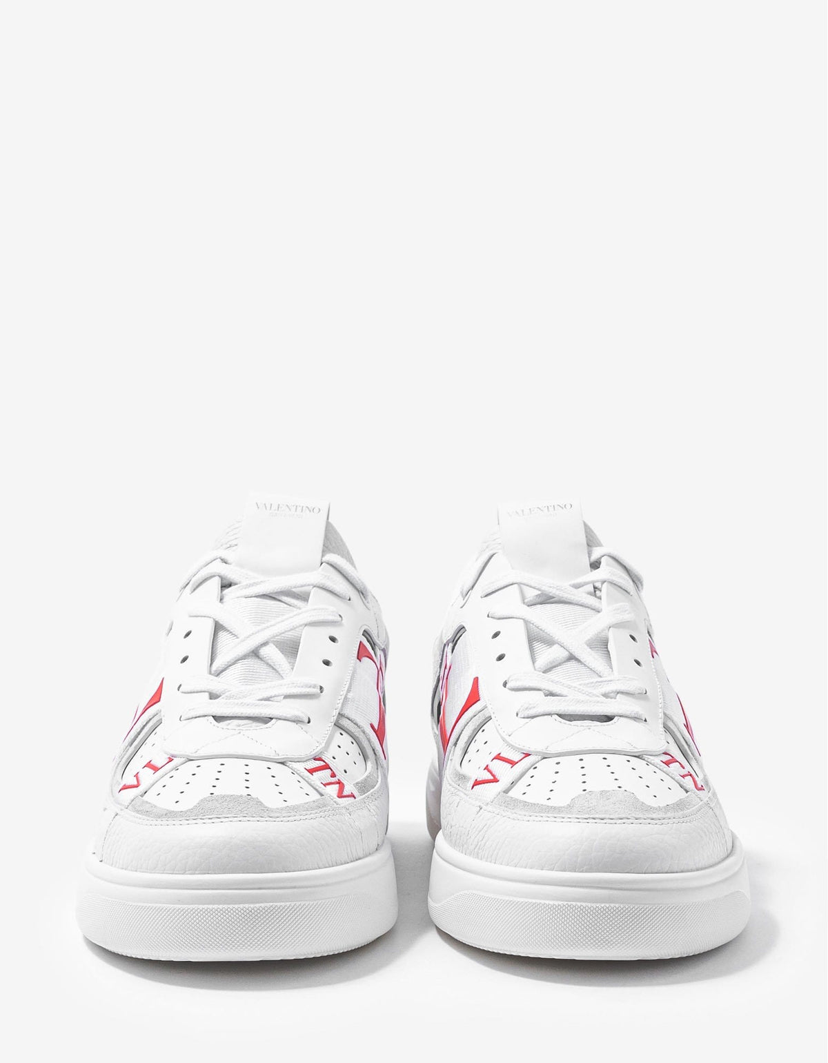 Valentino Garavani White & Red VL7N Trainers with Bands