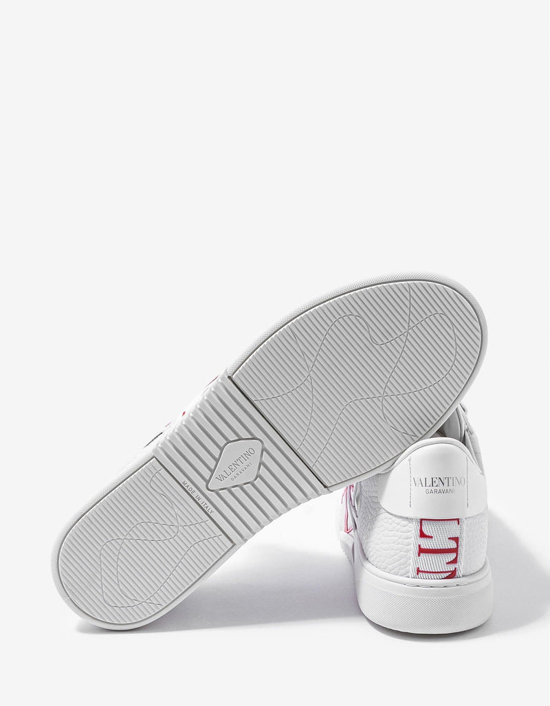 Valentino Garavani White & Red VL7N Trainers with Bands