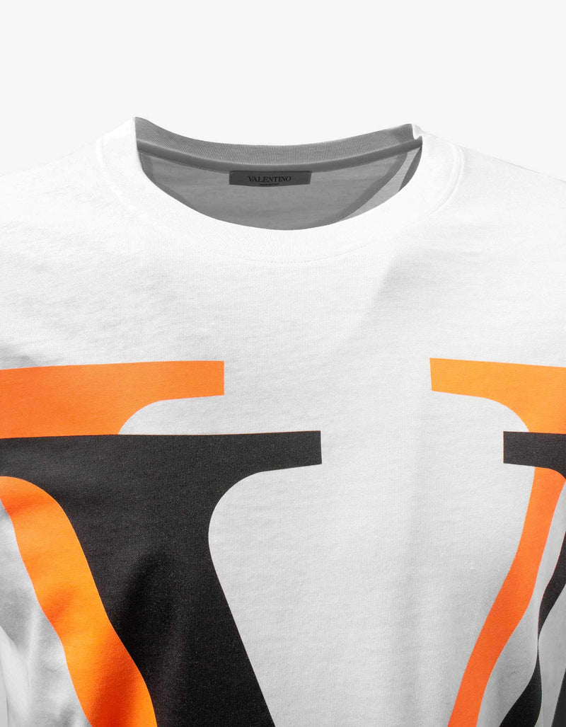 Valentino Garavani White VLOGO Shadow Print T-Shirt