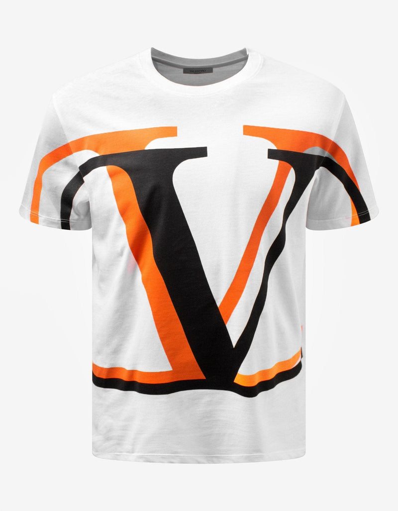 Valentino Garavani White VLOGO Shadow Print T-Shirt
