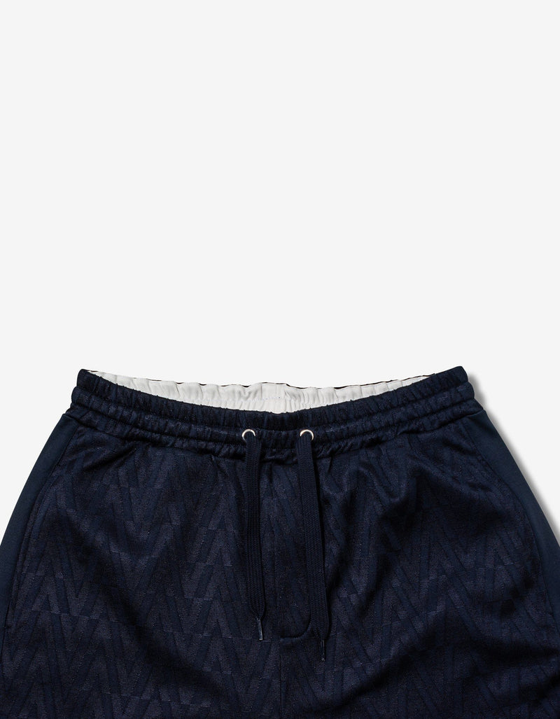 Valentino Navy Blue Optical Logo Jacquard Shorts