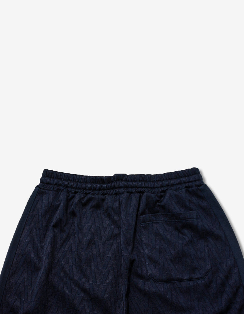 Valentino Navy Blue Optical Logo Jacquard Shorts