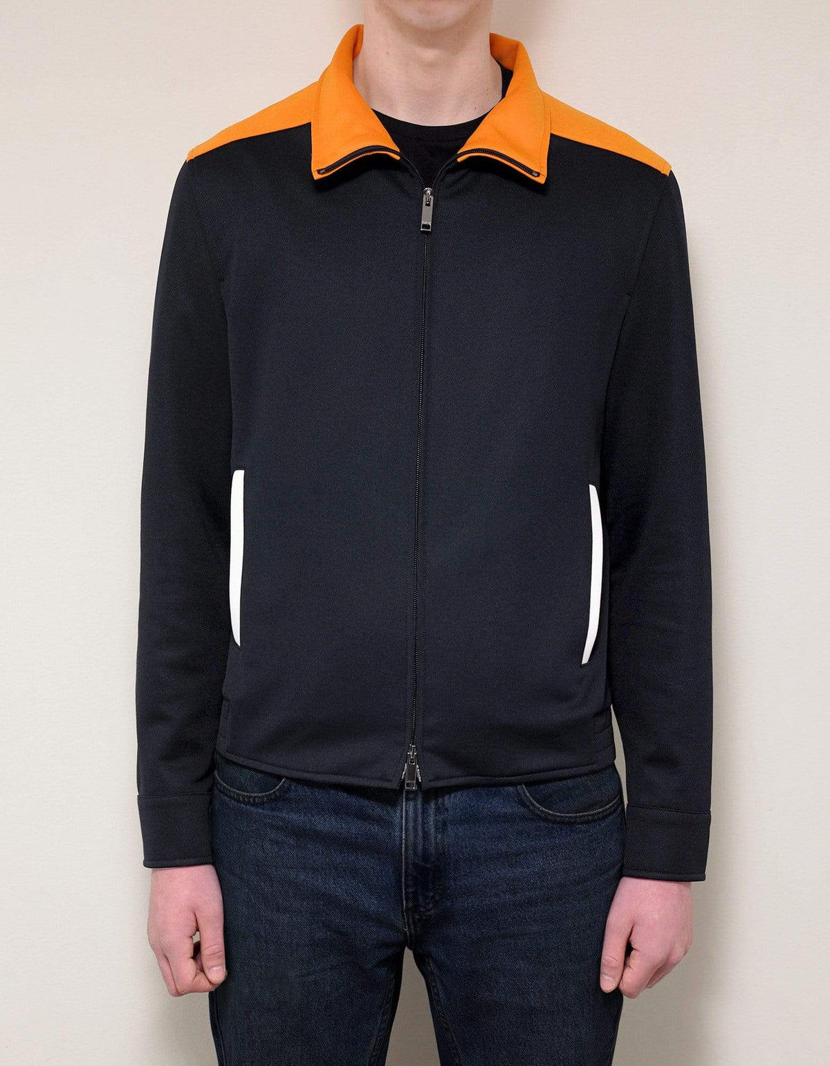 Valentino Navy Blue Track Jacket with Orange Trim