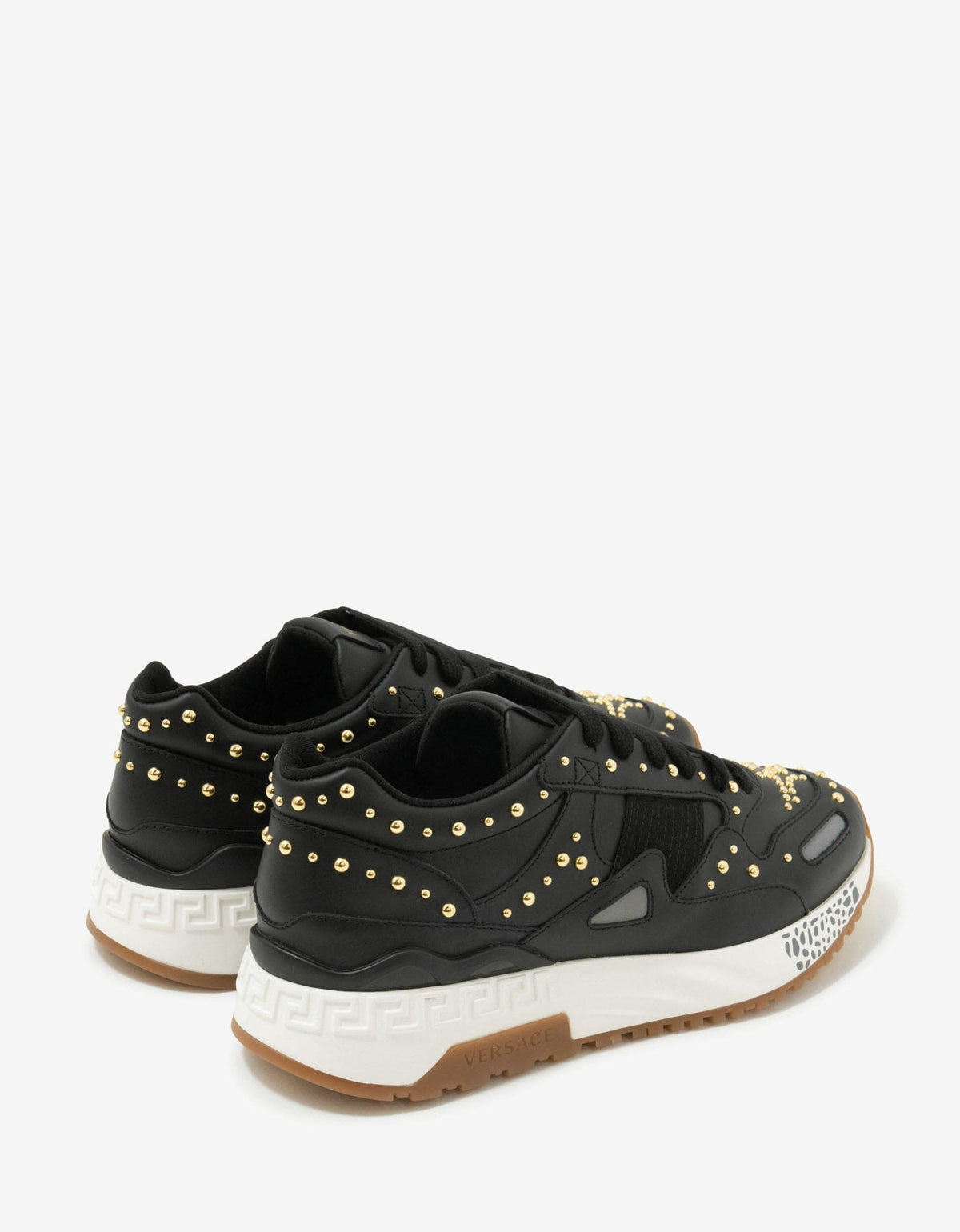 Versace Achilles Black Studded Trainers