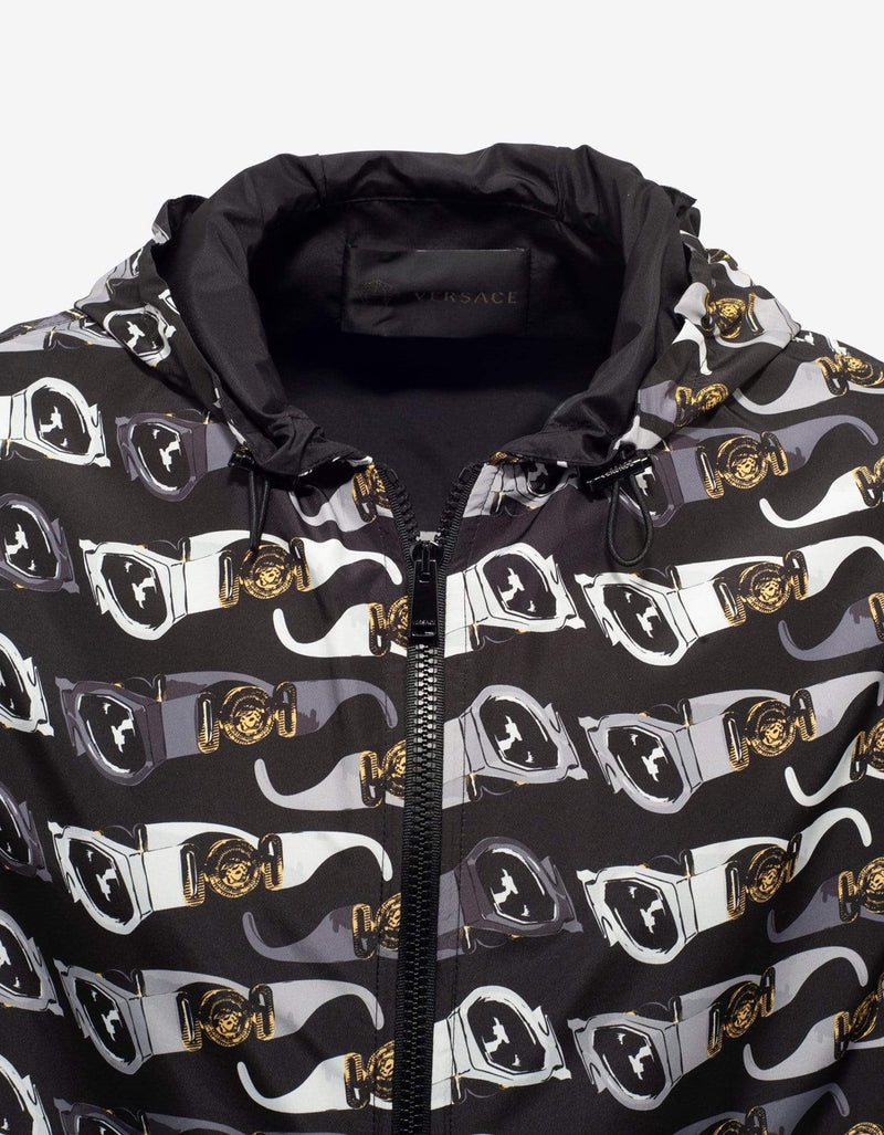 Versace Black Biggie Sunglasses Print Windbreaker