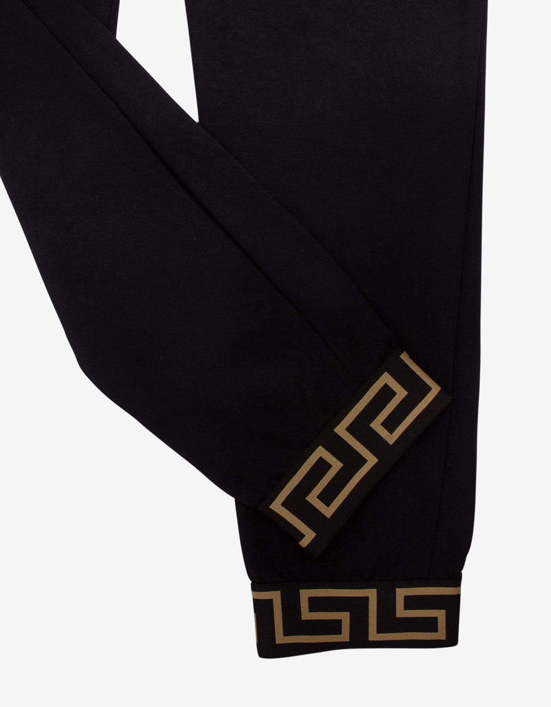 Versace Black Greca Trim Sweat Pants