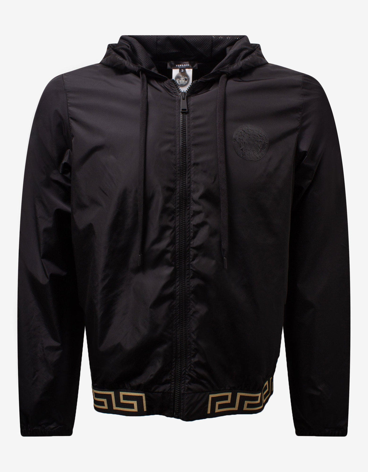 Versace Black Greca Trim Windbreaker