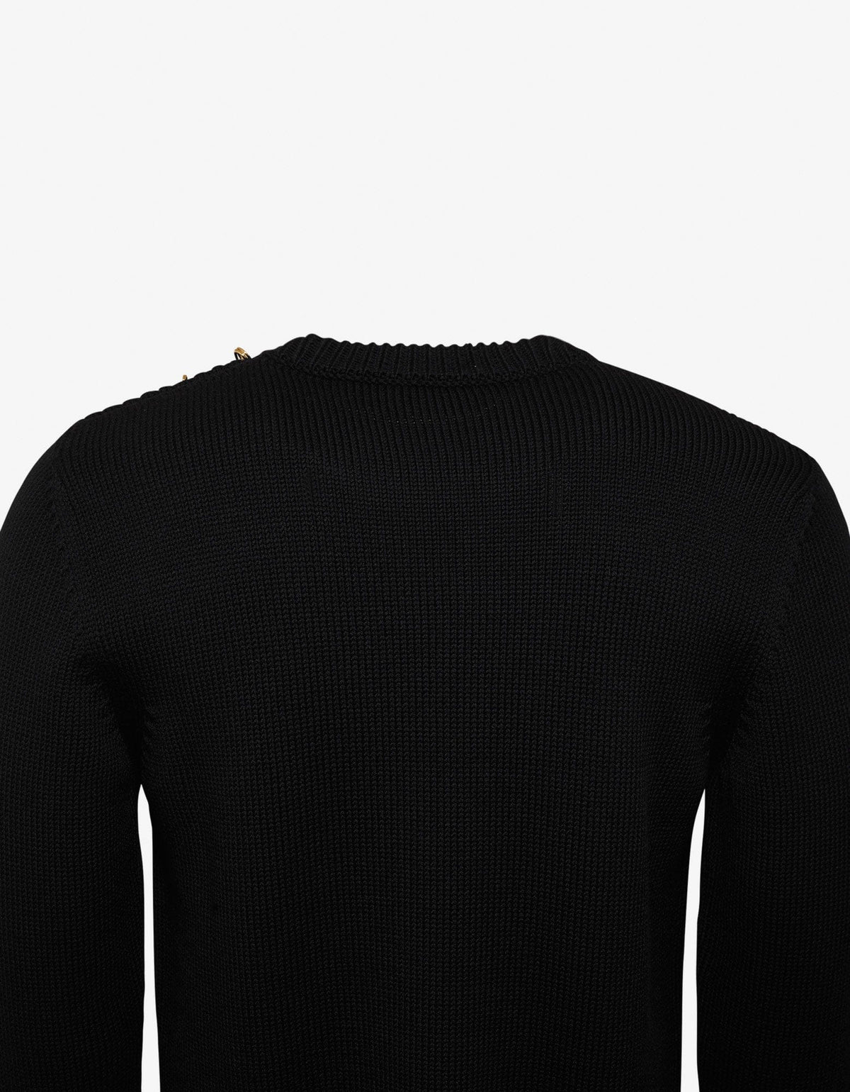 Versace Black Sweater with Gold Medusa Safety Pins