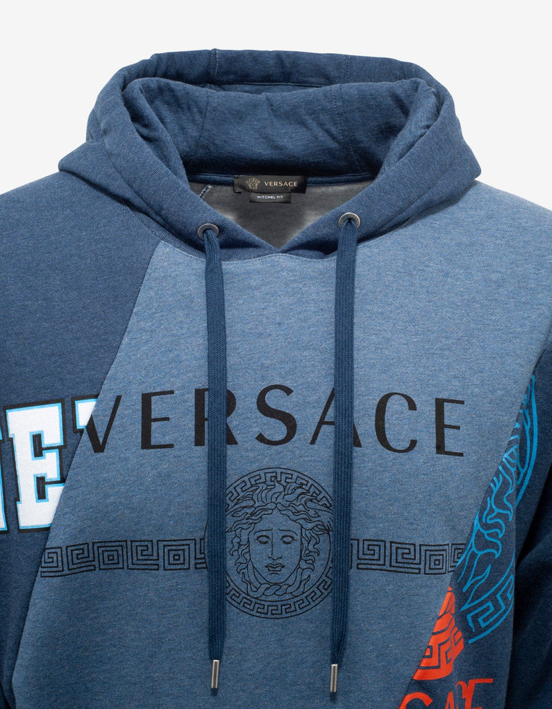 Versace Blue Compilation Print Hoodie