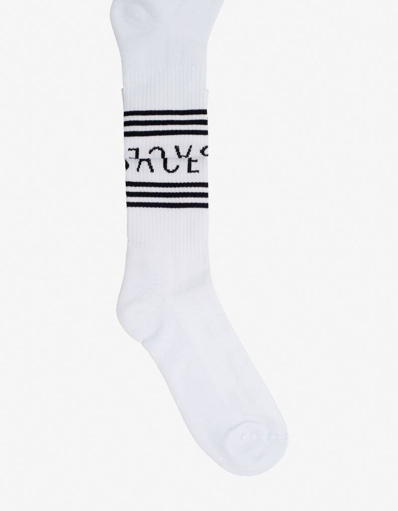 Versace White Jacquard Logo Socks