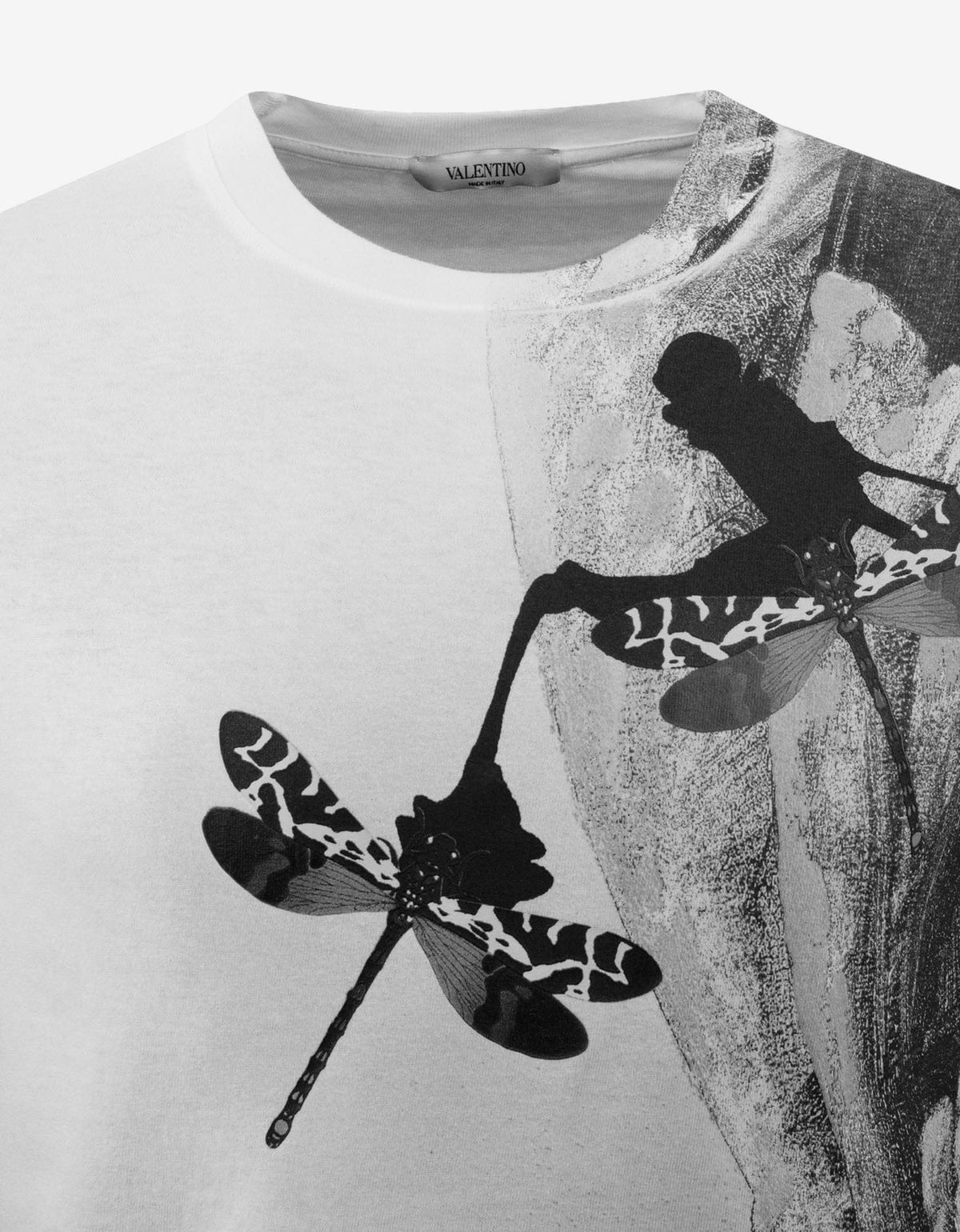 White Dragonfly Print T-Shirt