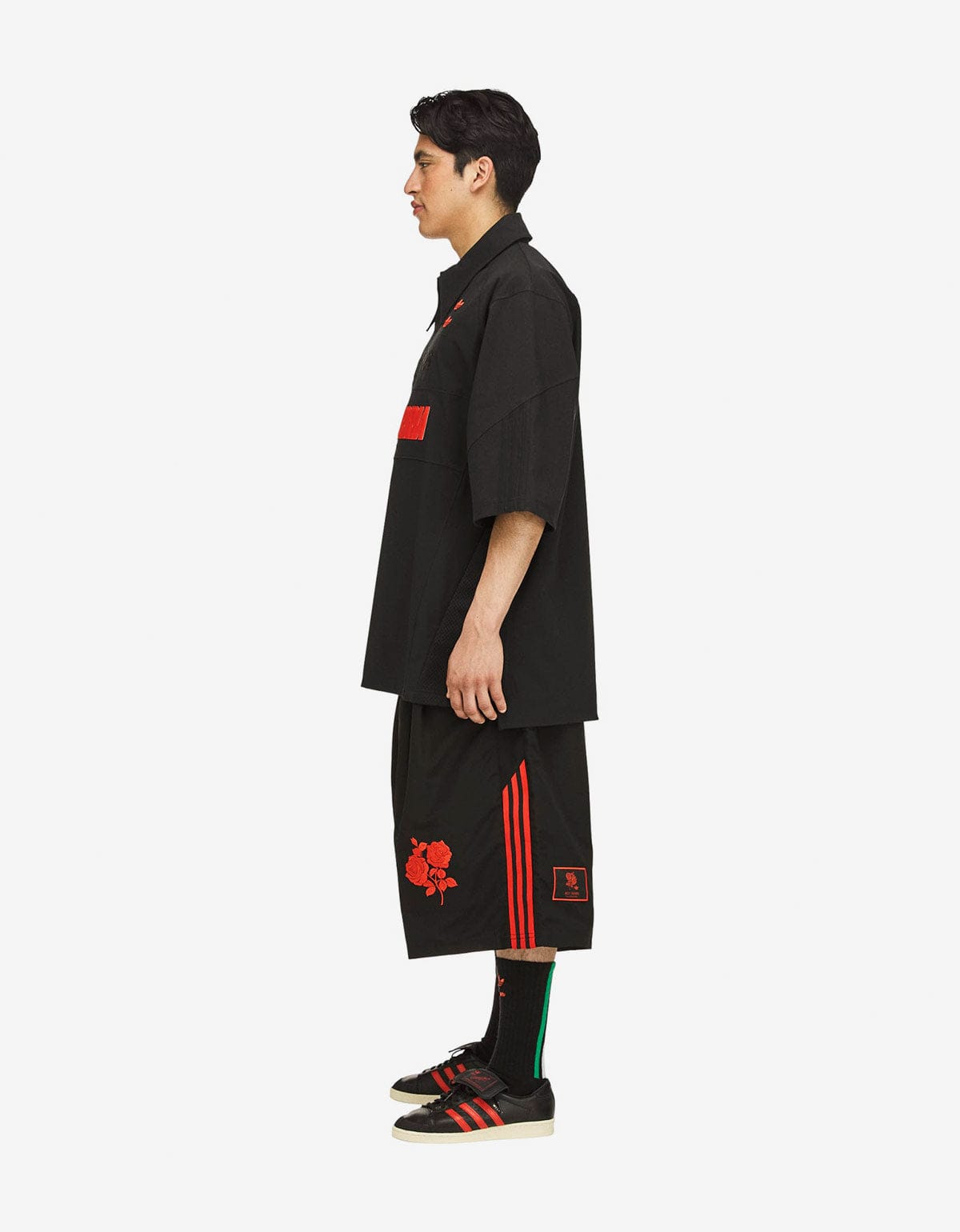 Willy Chavarria x Adidas Originals Black Logo Polo Shirt