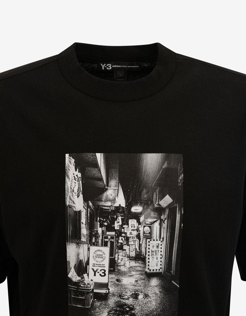 Y-3 Black Alleyway Graphic Print T-Shirt