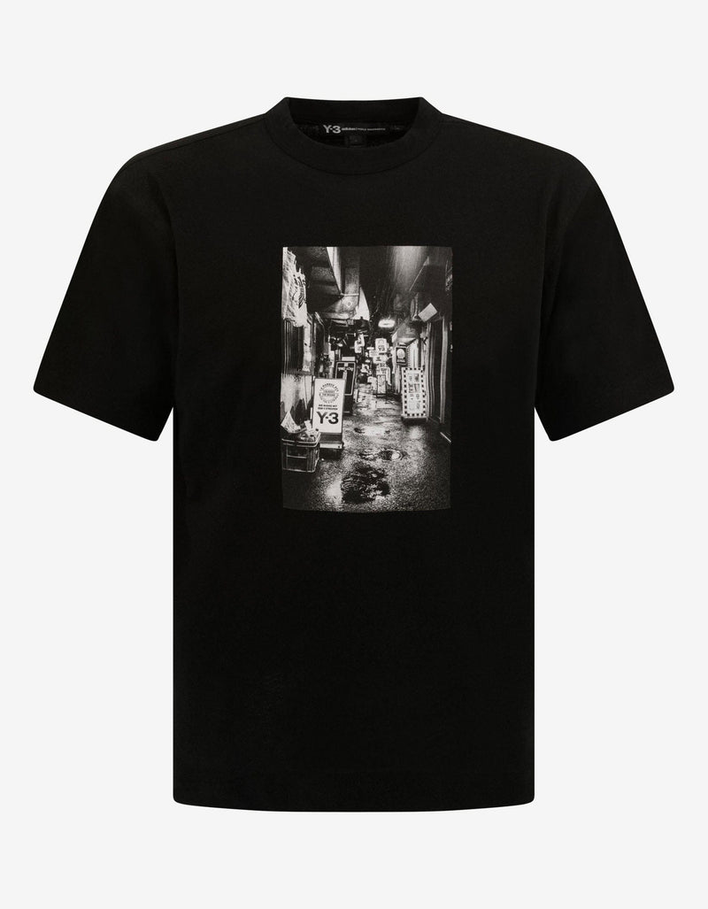 Y-3 Black Alleyway Graphic Print T-Shirt